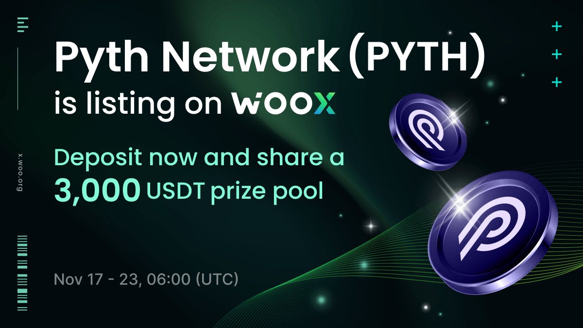 Pyth Network (PYTH) listing: Deposit and share a $3,000 PYTH prize pool!