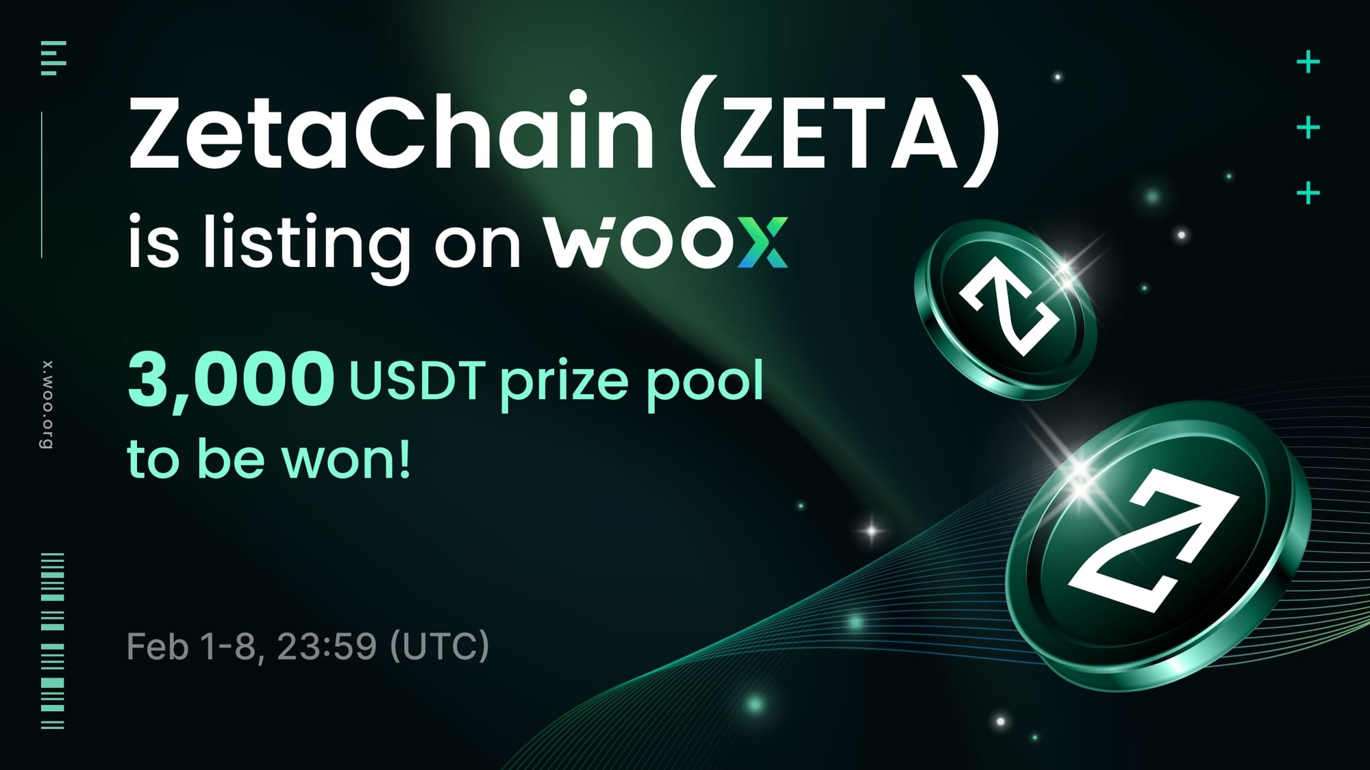 ZetaChain (ZETA) listing: Trade and share a 3,000 USDT prize pool!