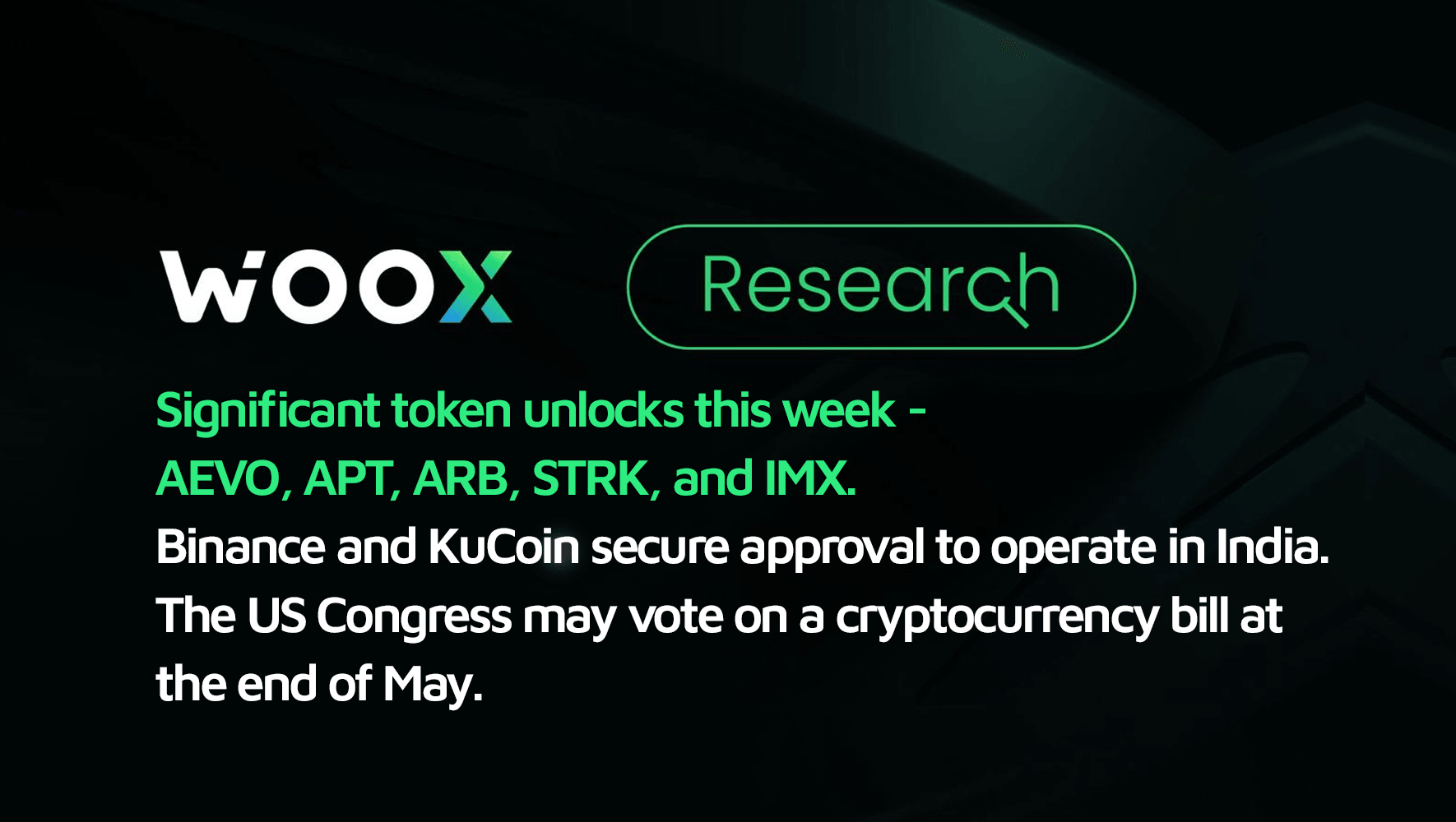 Significant token unlocks this week - AEVO, APT, ARB, STRK, and IMX